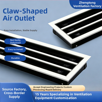 Orificiu de aer din aliaj de aluminiu, în formă de gheară, pentru climatizare centrală, bandă decorativă liniară cu margine îmbrăcată, personalizabil