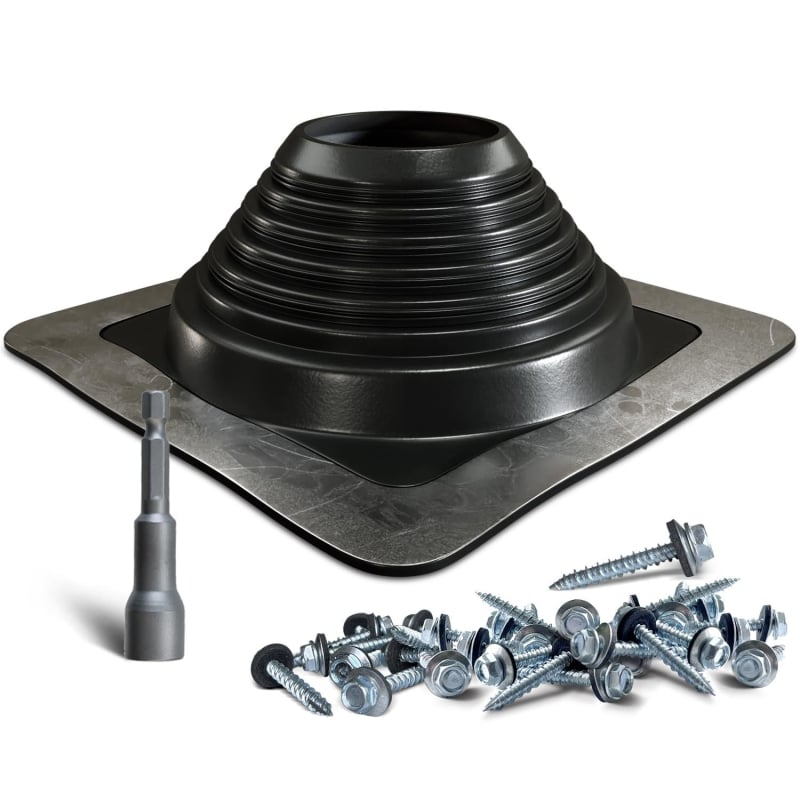 Capac ventilație pentru țevi metalice din silicon, rezistent la umezeală, flexibil la temperaturi înalte, pătrat-rotund, negru