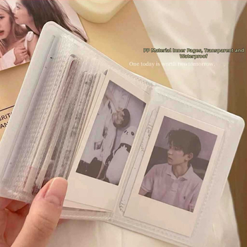 3-palcová kniha na uloženie fotografií Polaroid, mini roztomilý organizér na pohľadnice v štýle Instagramu s kvetinovými výrezmi