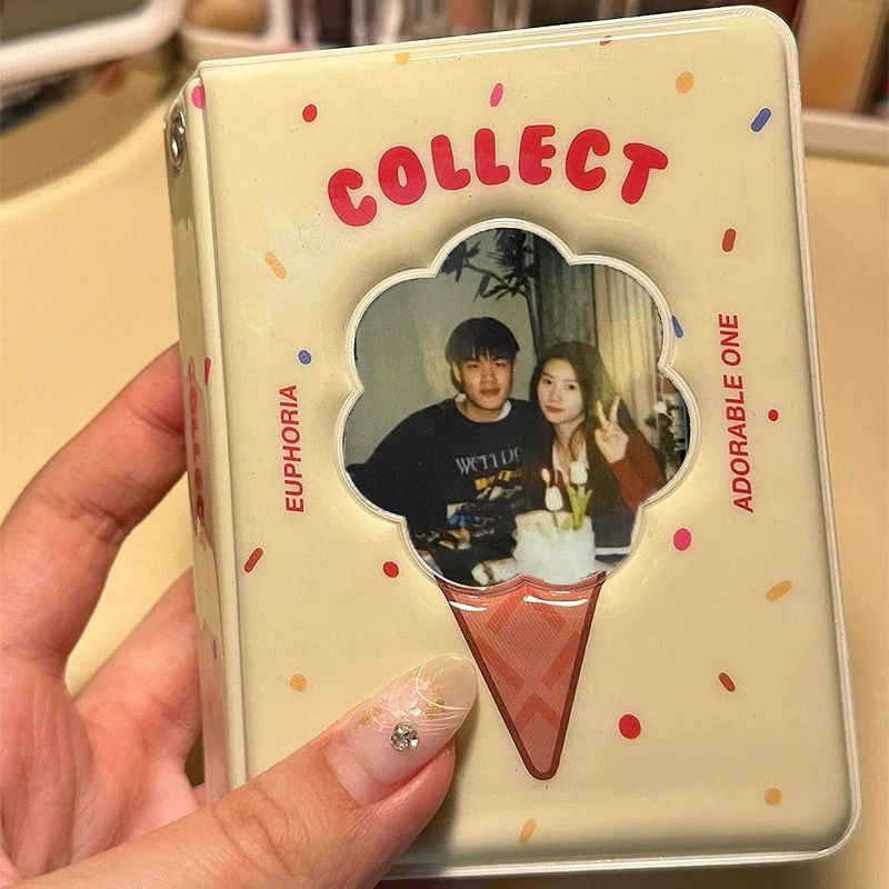 Album Polaroid de 3 inch pentru depozitare, mini album drăguț în stil Instagram pentru carduri cu decupaje florale