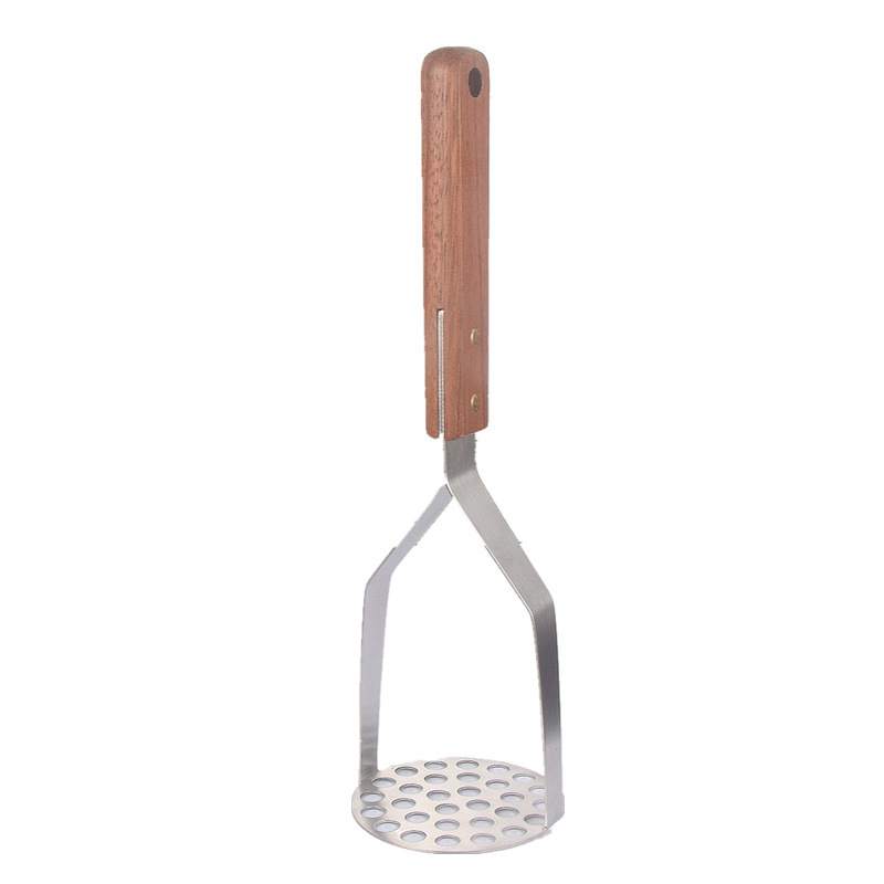 Zdrobitor pentru cartofi din oțel inoxidabil 304, mâner din lemn de trandafir, zdrobitor manual pentru hrana bebelușilor