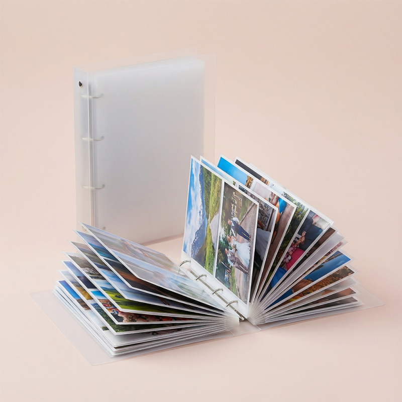 Album foto cu suprafață laminată PP, 6 inci, 120 pagini, clips metalice pentru buzunare, pentru studio foto de nuntă