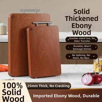 Doska na krájanie z masívneho ebenového dreva, odolná, obojstranná kuchynská doska na krájanie na domáce použitie, protišmyková