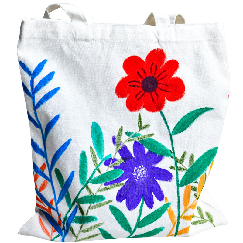 Geantă de pânză goală pentru graffiti — kit DIY pentru copii, capacitate mare, geantă de cumpărături ecologică.
