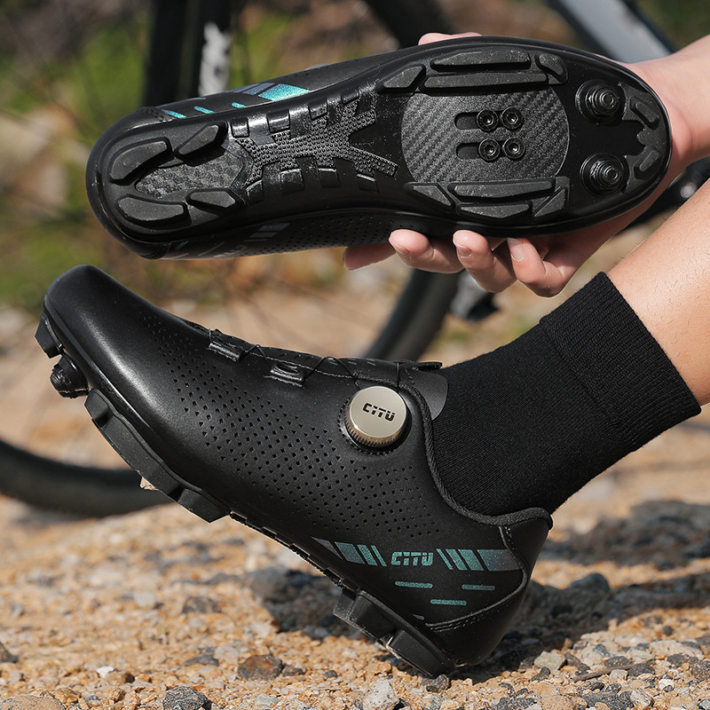 Senge Pantofi de ciclism unisex pentru biciclete de drum și MTB, cu set de pedale cu blocare – Toate anotimpurile