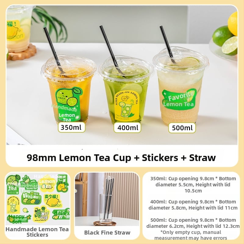 Pahar de plastic cu capac pentru cafea și ceai cu lapte, pereți groși, pentru băuturi reci și catering