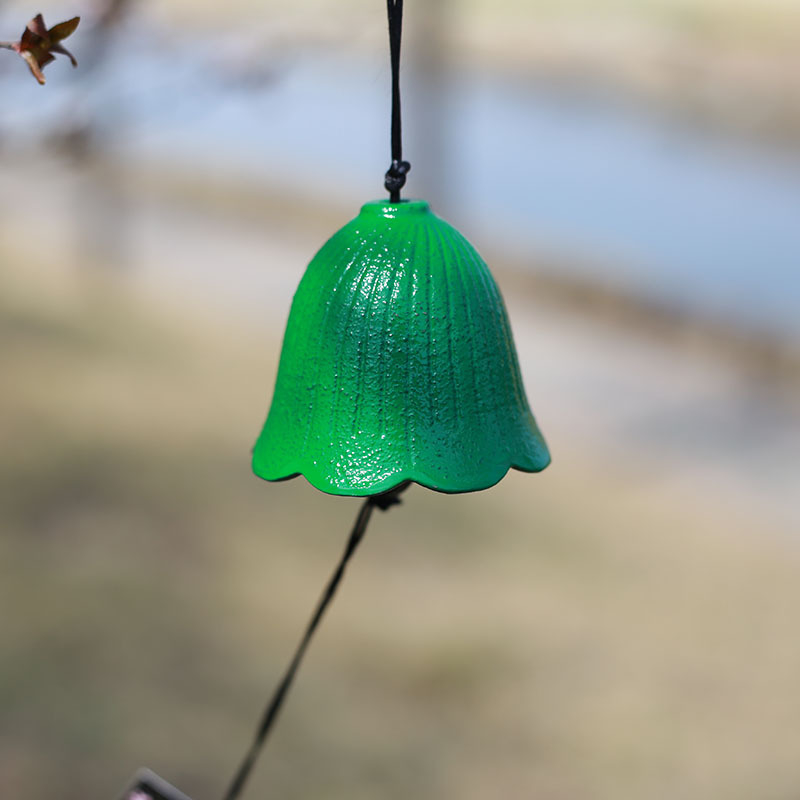 Clopot de vânt din fontă, stil asiatic, ornament metalic vintage pentru balcon, spații în aer liber și camping