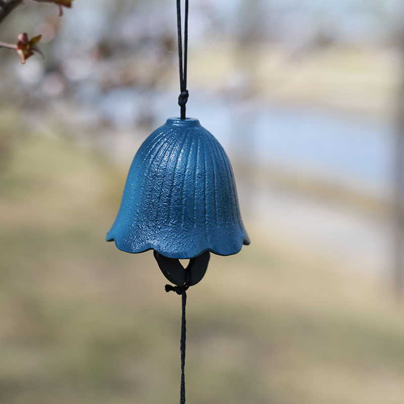 Clopot de vânt din fontă, stil asiatic, ornament metalic vintage pentru balcon, spații în aer liber și camping