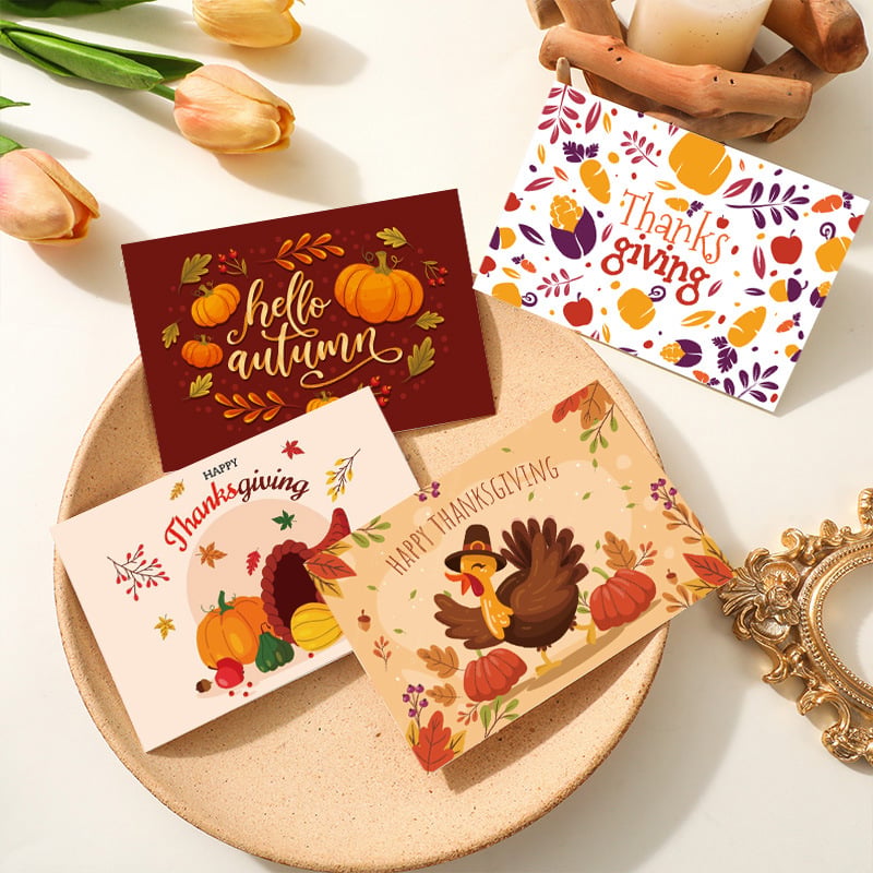 Felicitare de Ziua Recunoștinței, card pliabil cu mesaje de binecuvântare