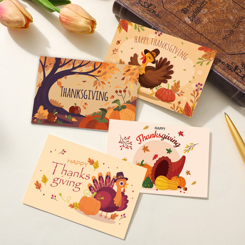 Felicitare de Ziua Recunoștinței, card pliabil cu mesaje de binecuvântare