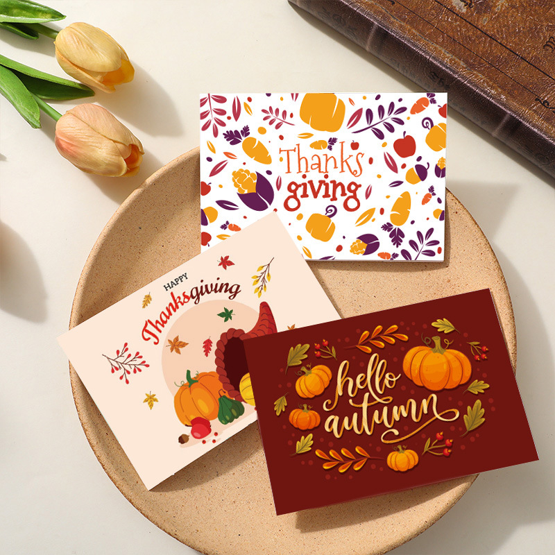 Felicitare de Ziua Recunoștinței, card pliabil cu mesaje de binecuvântare