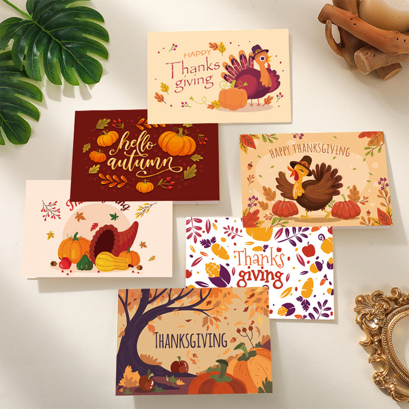 Felicitare de Ziua Recunoștinței, card pliabil cu mesaje de binecuvântare