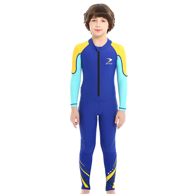 Costum de baie întreg pentru copii, protecție UV, mâneci lungi, uscare rapidă