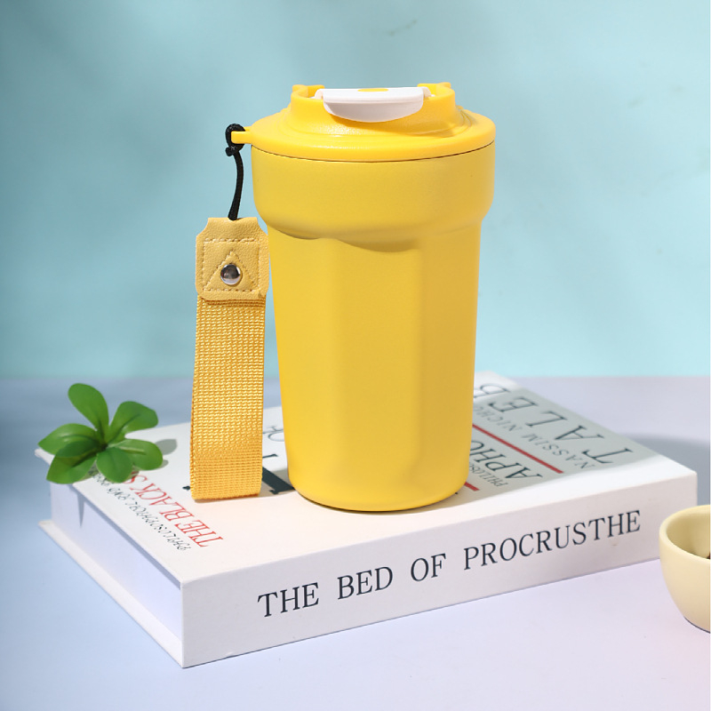 Ceașcă de cafea octagonală din oțel inoxidabil 316, portabilă pentru exterior cu curea, cană izolată promoțională, vânzare en gros