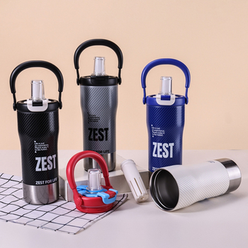 Cană termoizolantă portabilă din oțel inoxidabil pentru mașină, capacitate mare, cu pai pentru băut direct, design atrăgător