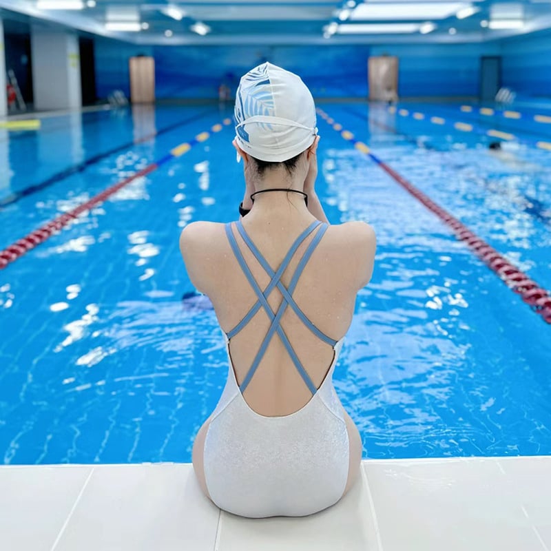 Costum de baie întreg cu top triunghiular pentru femei, competiții profesionale și antrenament, sexy, costum de baie premium pentru piscină cu ape termale