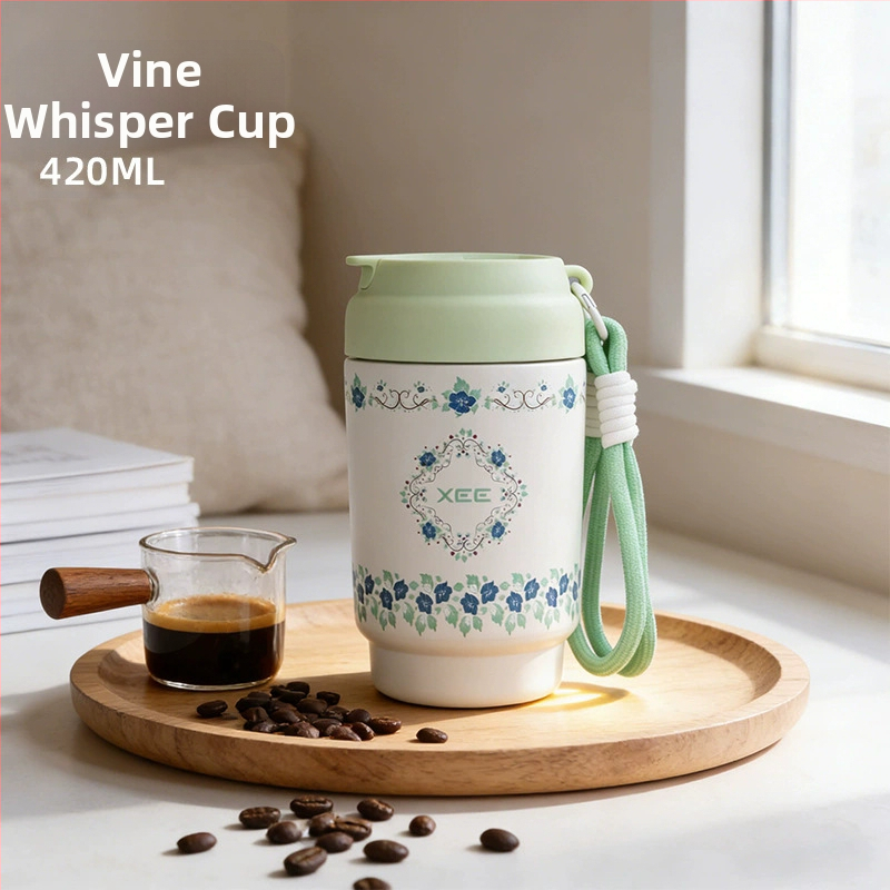 Cana termică elegantă pentru cafea, portabilă pentru femei