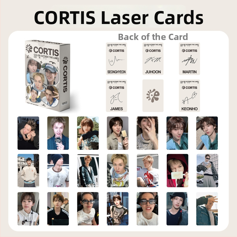 55 mini kartičiek Cortis Laser – selfie hviezdy skupiny K-Pop, sada lomografických kartičiek