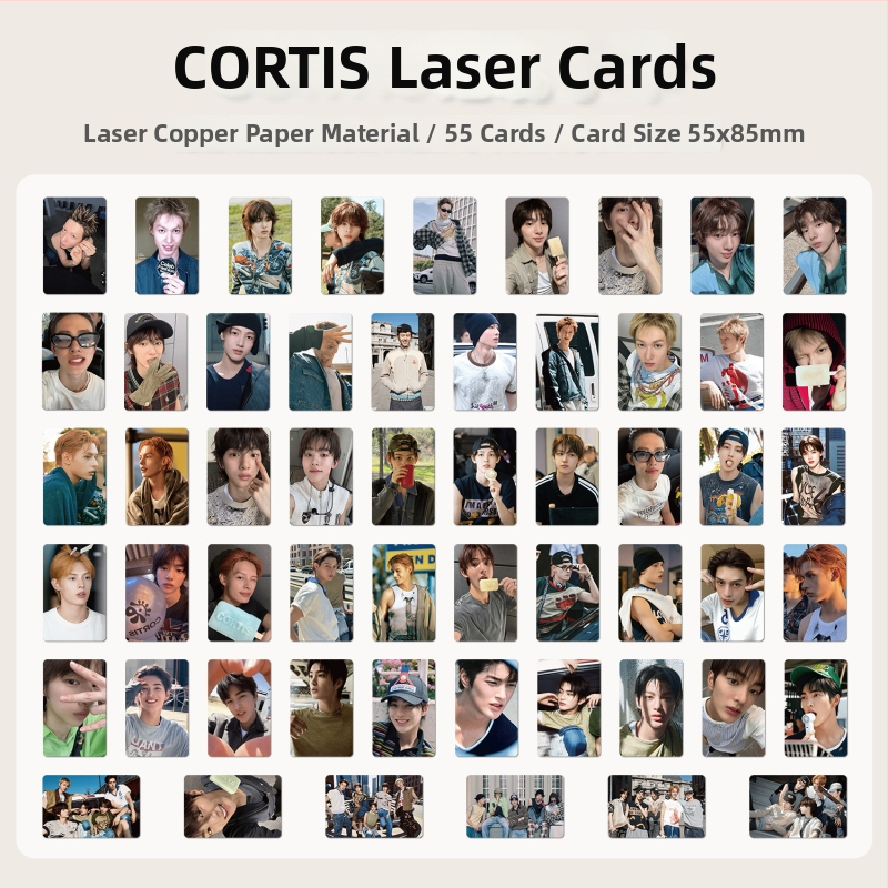 55 mini kartičiek Cortis Laser – selfie hviezdy skupiny K-Pop, sada lomografických kartičiek