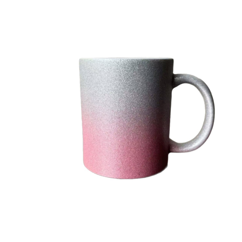 Cana ceramică pentru sublimare, mâner curbat, culoare gradientă