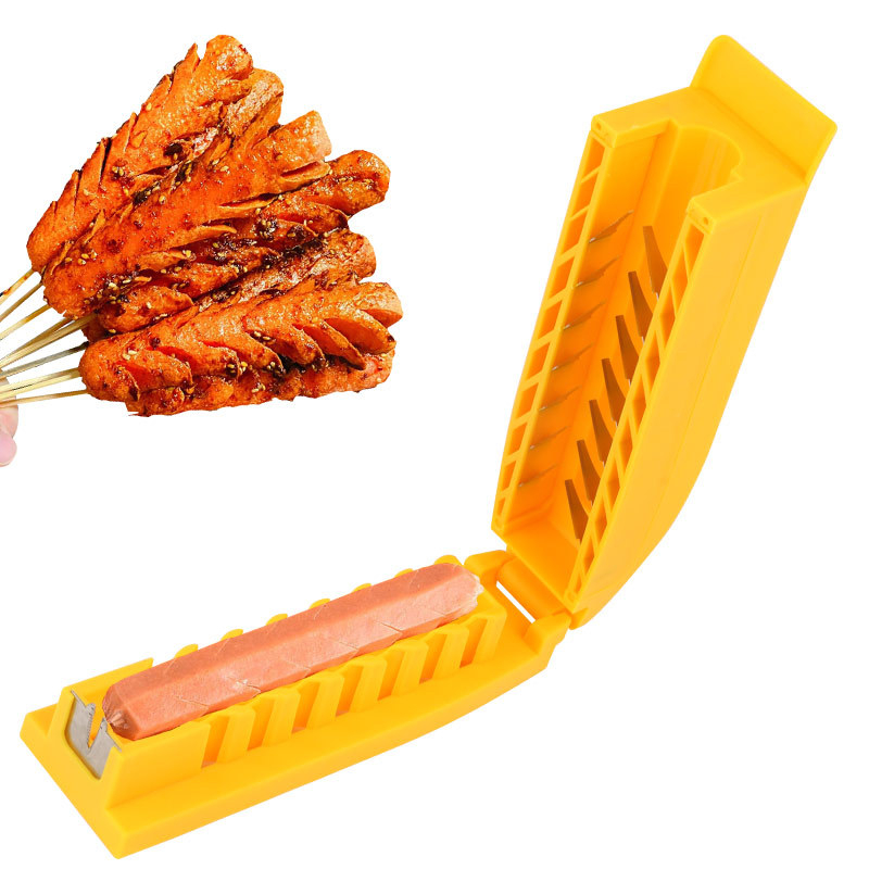 Tăietor de cârnați în formă de floare și unealtă pentru frigerea la grătar, cuțit pentru hot dog, pentru grill comercial