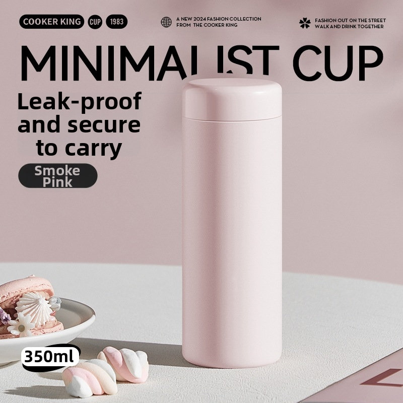 Minimalistický termohrniak s objemom 350 ml, vnútorný povrch z nehrdzavejúcej ocele 316, vonkajší povrch z nehrdzavejúcej ocele 304, prenosný s nálevníkom na čaj, možnosť laserového gravírovania