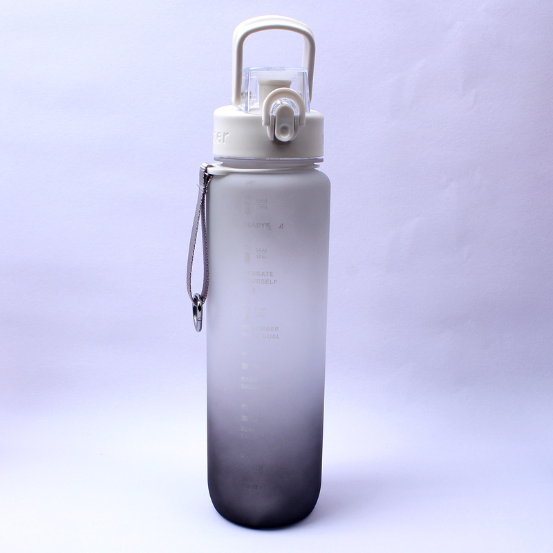 Sticluță de apă din PC, capacitate 1000 ml, design gradient spațial, recipient sport portabil