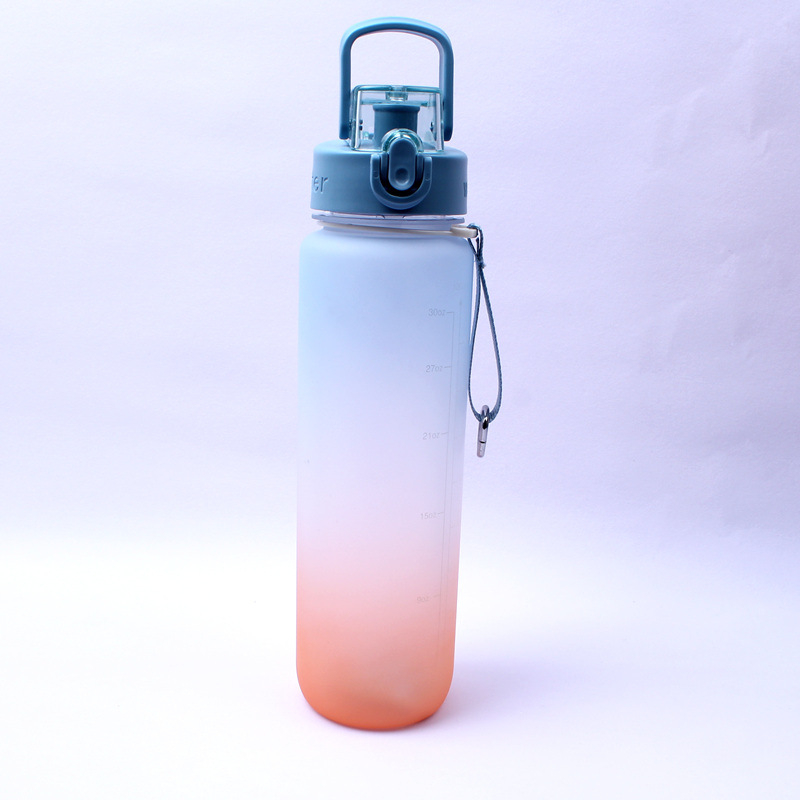 Sticluță de apă din PC, capacitate 1000 ml, design gradient spațial, recipient sport portabil