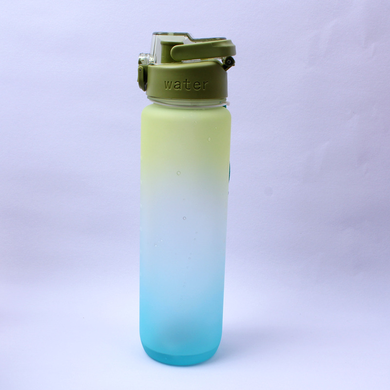Sticluță de apă din PC, capacitate 1000 ml, design gradient spațial, recipient sport portabil