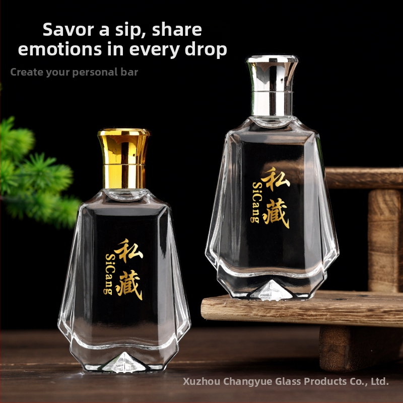Sticluță de lichior din sticlă transparentă, 100 ml, mini flacon pentru degustare și distilate de casă
