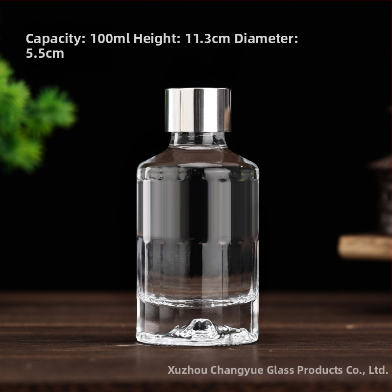 Sticluță de lichior din sticlă transparentă, 100 ml, mini flacon pentru degustare și distilate de casă