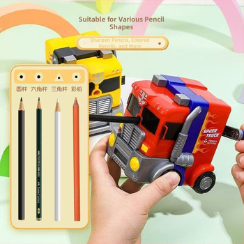 Ascutitor de creioane manual Tengao Truck, cu personajul Optimus Prime — design desen animat pentru copii