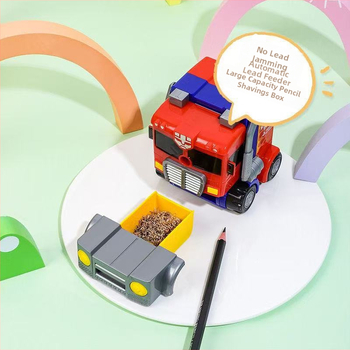 Ascutitor de creioane manual Tengao Truck, cu personajul Optimus Prime — design desen animat pentru copii