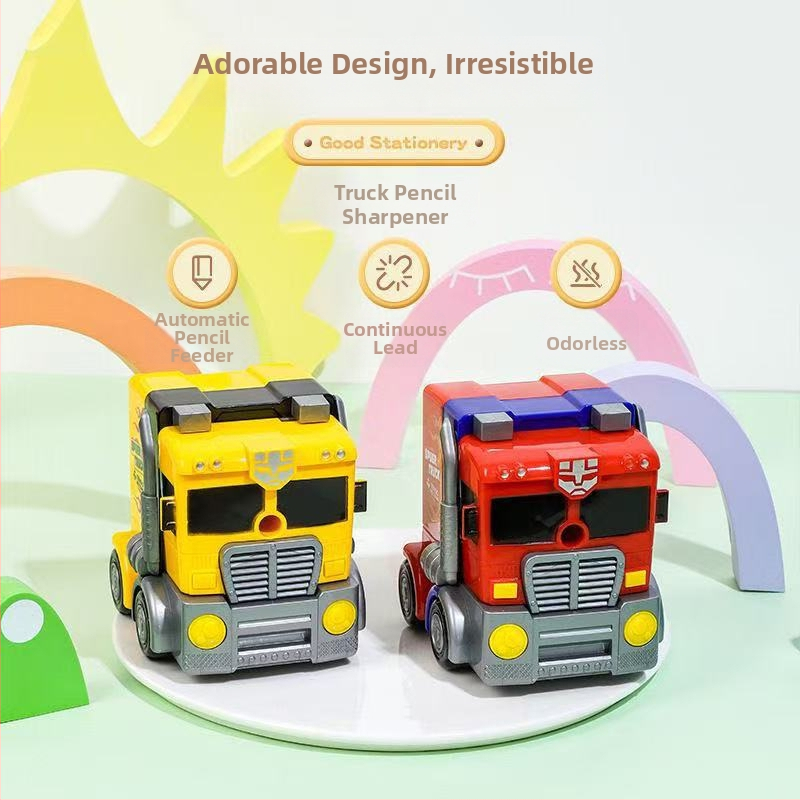 Ascutitor de creioane manual Tengao Truck, cu personajul Optimus Prime — design desen animat pentru copii