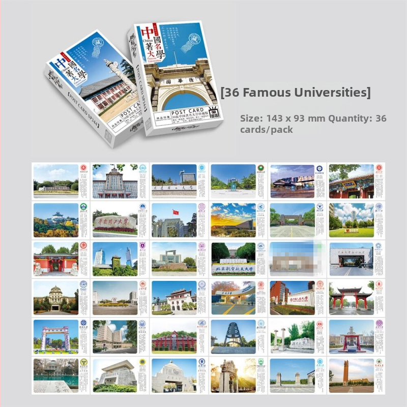 36 slávnych univerzitných pohľadníc: krajinky kampusov a stručné profily