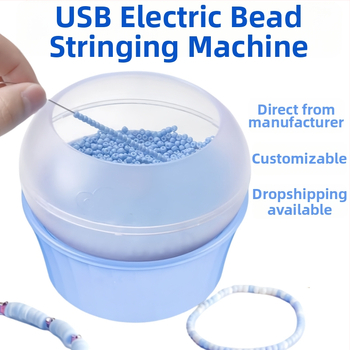 Elektrický USB korálkovací stroj s automatickým navliekaním — nástroj na korálky na ryžové korálky a mäkké hlinené korálky, sada na korálkovanie svojpomocne