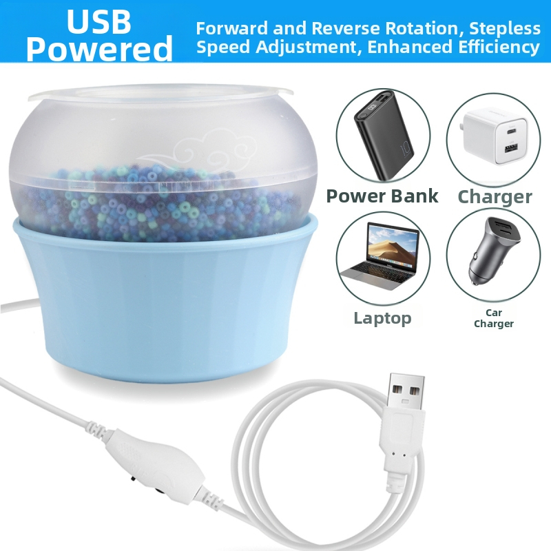 Elektrický USB korálkovací stroj s automatickým navliekaním — nástroj na korálky na ryžové korálky a mäkké hlinené korálky, sada na korálkovanie svojpomocne