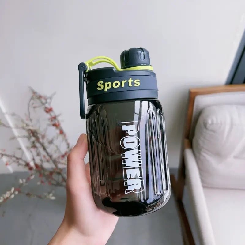 Sticlă de apă pentru sport, capacitate mare, cu pai, portabilă, rezistentă la cădere, pentru vară