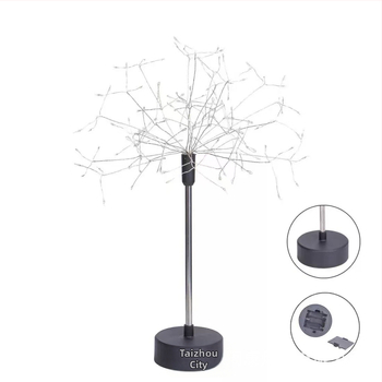Medená drôtená hviezdicová lampa s ohňostrojom a púpavou – stolová lampa, 29 cm, napájanie z USB, 3000K, IP55, kreatívna dekorácia, narodeninový darček pre najlepšieho priateľa, vianočná dekorácia