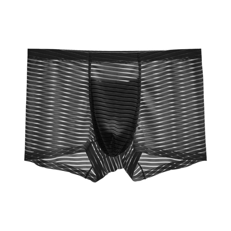 Boxeri bărbați din plasă Ice Silk, fără cusături, subțiri, respirabili pentru vară