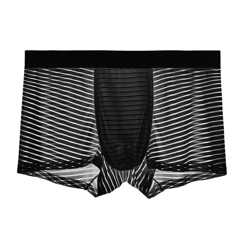 Boxeri bărbați din plasă Ice Silk, fără cusături, subțiri, respirabili pentru vară