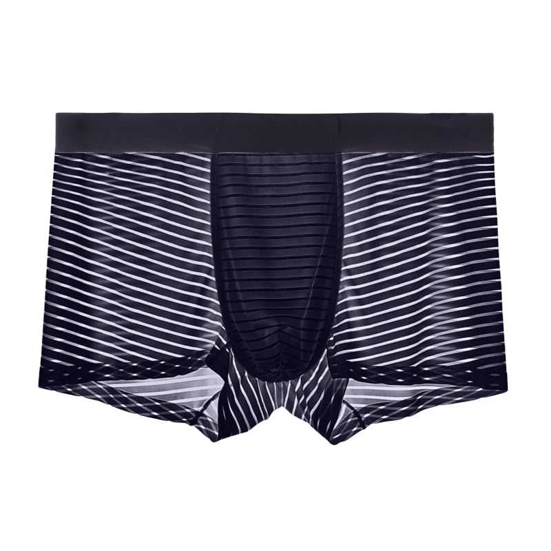 Boxeri bărbați din plasă Ice Silk, fără cusături, subțiri, respirabili pentru vară