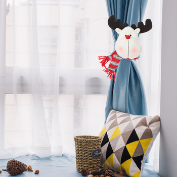 Bandă decorativă pentru perdea de Crăciun cu cataramă răsucită, pentru textile de casă, decor cu om de zăpadă și ren