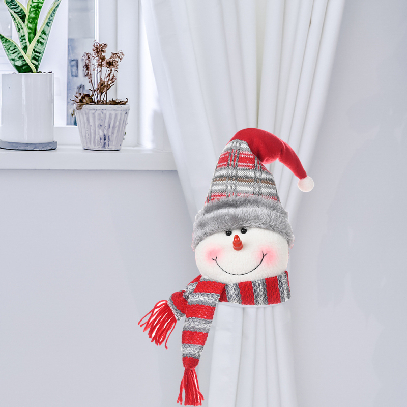 Bandă decorativă pentru perdea de Crăciun cu cataramă răsucită, pentru textile de casă, decor cu om de zăpadă și ren