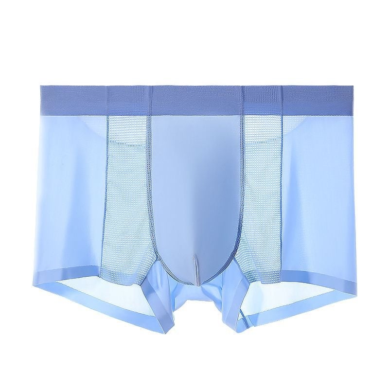 Boxeri de bărbați din Ice Silk cu plasă respirabilă, antibacterieni, uscare rapidă