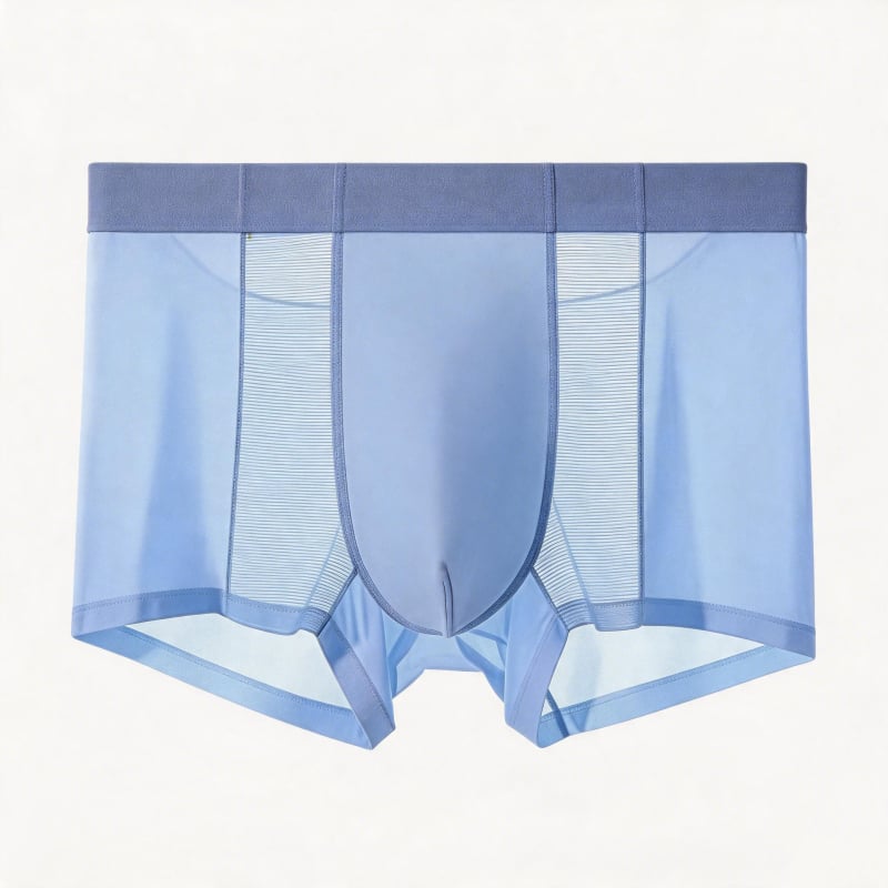 Boxeri de bărbați din Ice Silk cu plasă respirabilă, antibacterieni, uscare rapidă