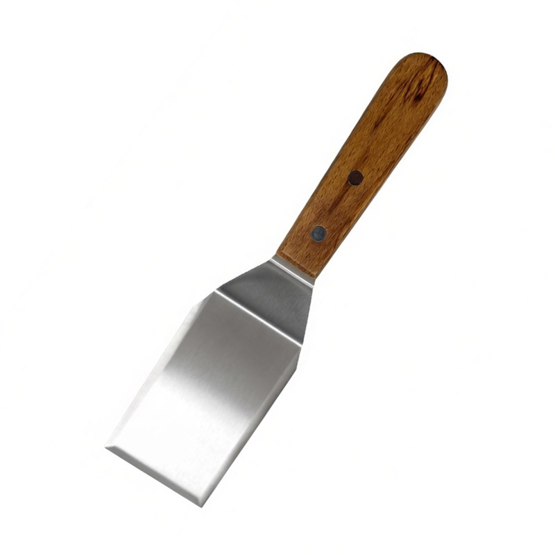 Set de spatule pentru grătar din oțel inox, mâner din lemn; spatulă tiramisu; spatulă/cuțit pentru tort; spatulă unghiulară pentru demouldare