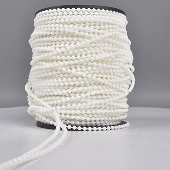 Zipper cu mărgele POM pentru perdele verticale, 10m/20m, dimensiune 4,5×6, alb, accesorii pentru perdele