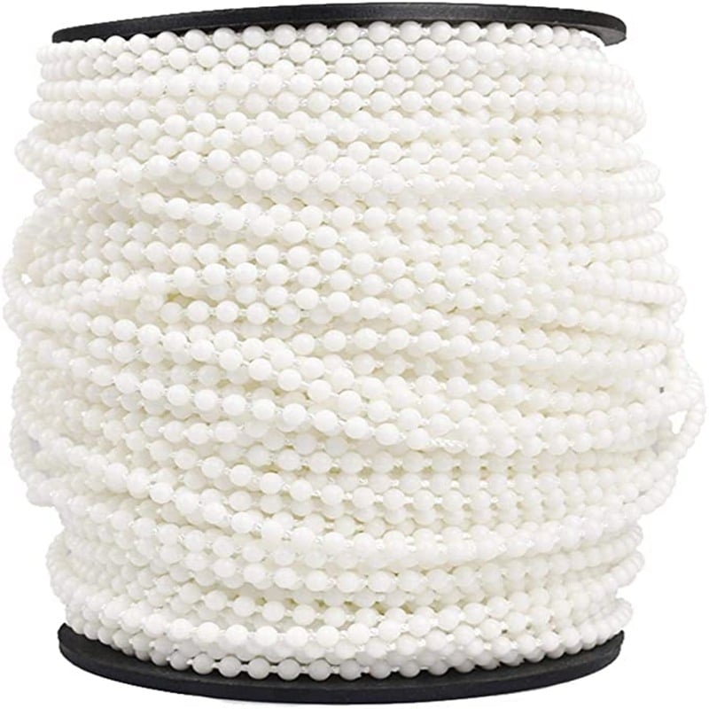 Zipper cu mărgele POM pentru perdele verticale, 10m/20m, dimensiune 4,5×6, alb, accesorii pentru perdele