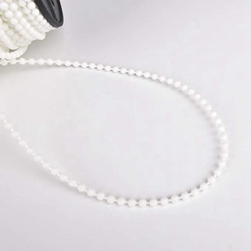 Zipper cu mărgele POM pentru perdele verticale, 10m/20m, dimensiune 4,5×6, alb, accesorii pentru perdele